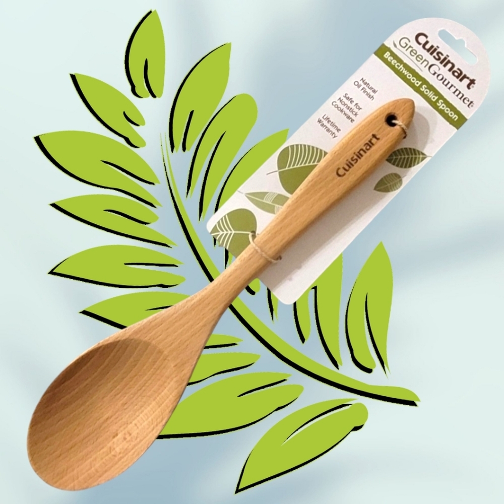 🆕️ Cuisinart Green Gourmet Beechwood Solid Spoon